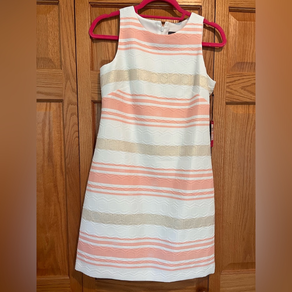 NWT Vince Camuto white and gold dress